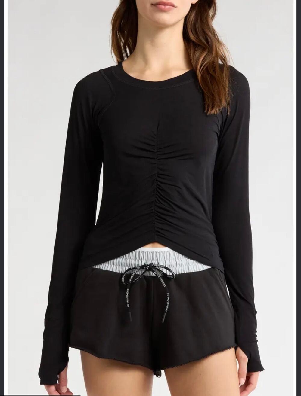 Free People Movement Tempo Ruched Longsleeve Shirt - XL